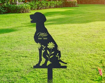 German Short-Haired Pointer Metal Stake – Custom Dog Memorial for Yard or Garden