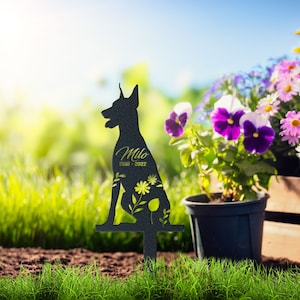 Personalized Great Dane Garden Stakes, Metal Yard Art, Dog Sympathy Gift, Custom Dog Memorial, Pet Loss Gift