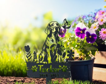 Custom Bloodhound Metal Stake – Outdoor Pet Memorial Garden