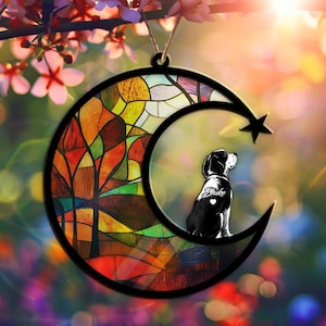 Dog Suncatcher Ornament, Custom Beagle Ornament Memorial Home Decor, Cherished Remembrance Piece, Thoughtful Christmas Gift