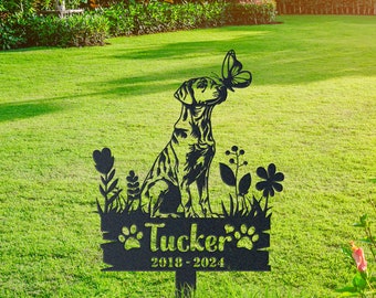 Custom Catahoula Metal Stake – Outdoor Pet Memorial Garden