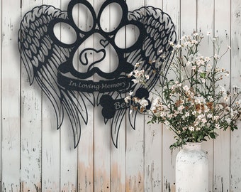 Custom Dog Memorial Metal Sign, Metal Wall Art, Dog Memorial Gift, Pet Loss Gift