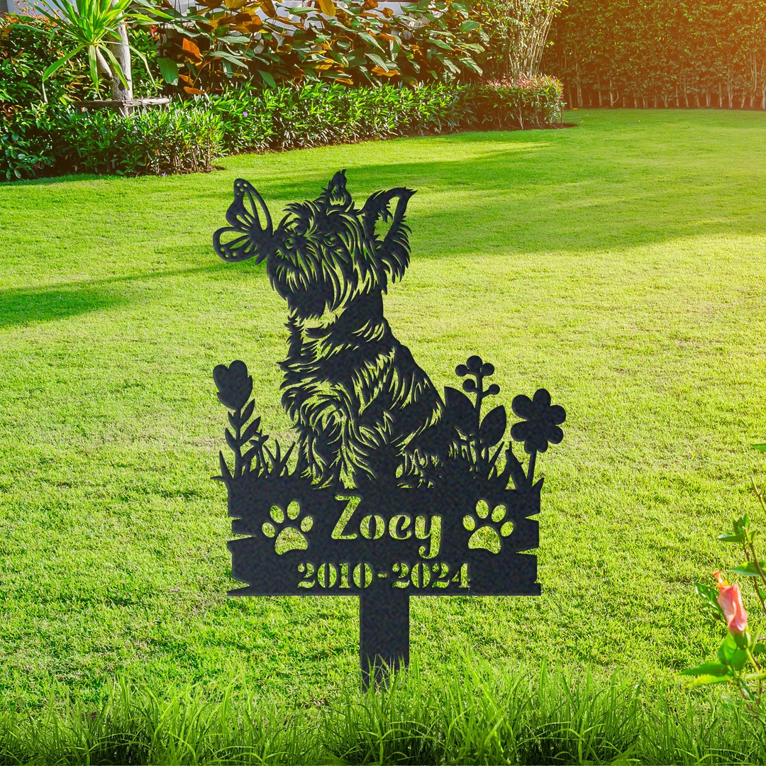 thumbnail image 2 of Personalized Boston Terrier Dog Memorial Garden Stakes, Angel Grave 2 of 12