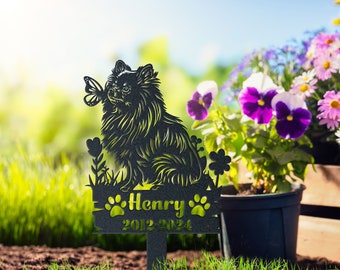 Custom Pomeranian Metal Stake – Outdoor Pet Memorial Garden