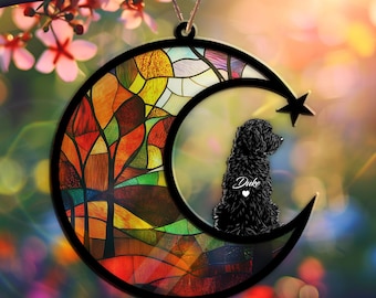 Bernedoodle Dog Suncatcher – Custom Memorial Ornament for Wall or Window