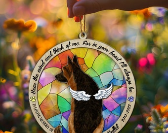 Personalized German Shepherd Suncatcher: Custom Pet Memorial Gift