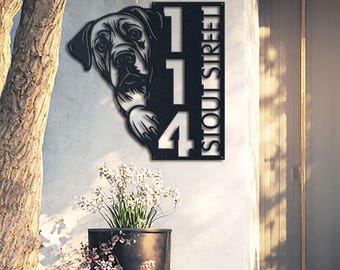 Catahoula Address Sign – Vertical Metal House Number Plaque for Outdoor Use