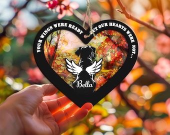 Custom Dog Memorial Suncatcher Ornament: Pet Loss Gift