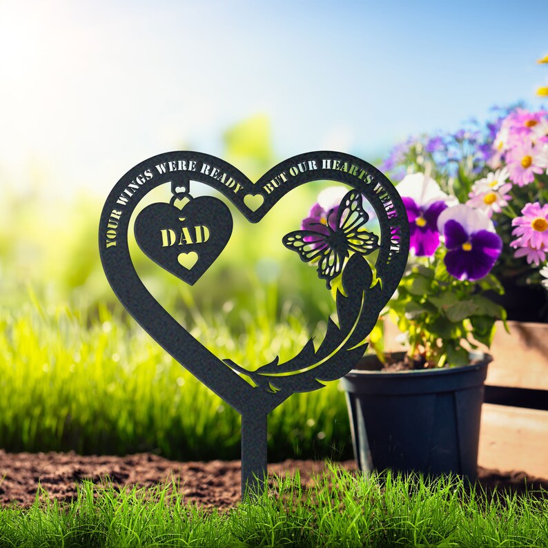 Personalized Metal Garden Stake for Parents, Durable Memorial Marker ...
