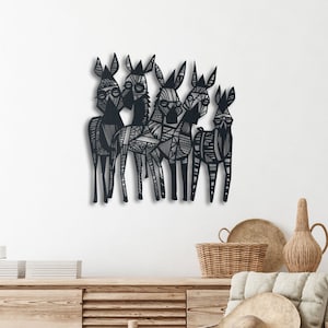 Metal Wall Art Funny Donkey Decor for Donkey Lovers – Unique Farmhouse Wall Art Gift
