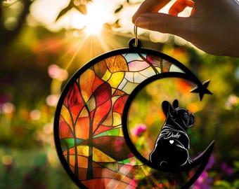 Dog Suncatcher – Custom Memorial Ornament for Wall or Window