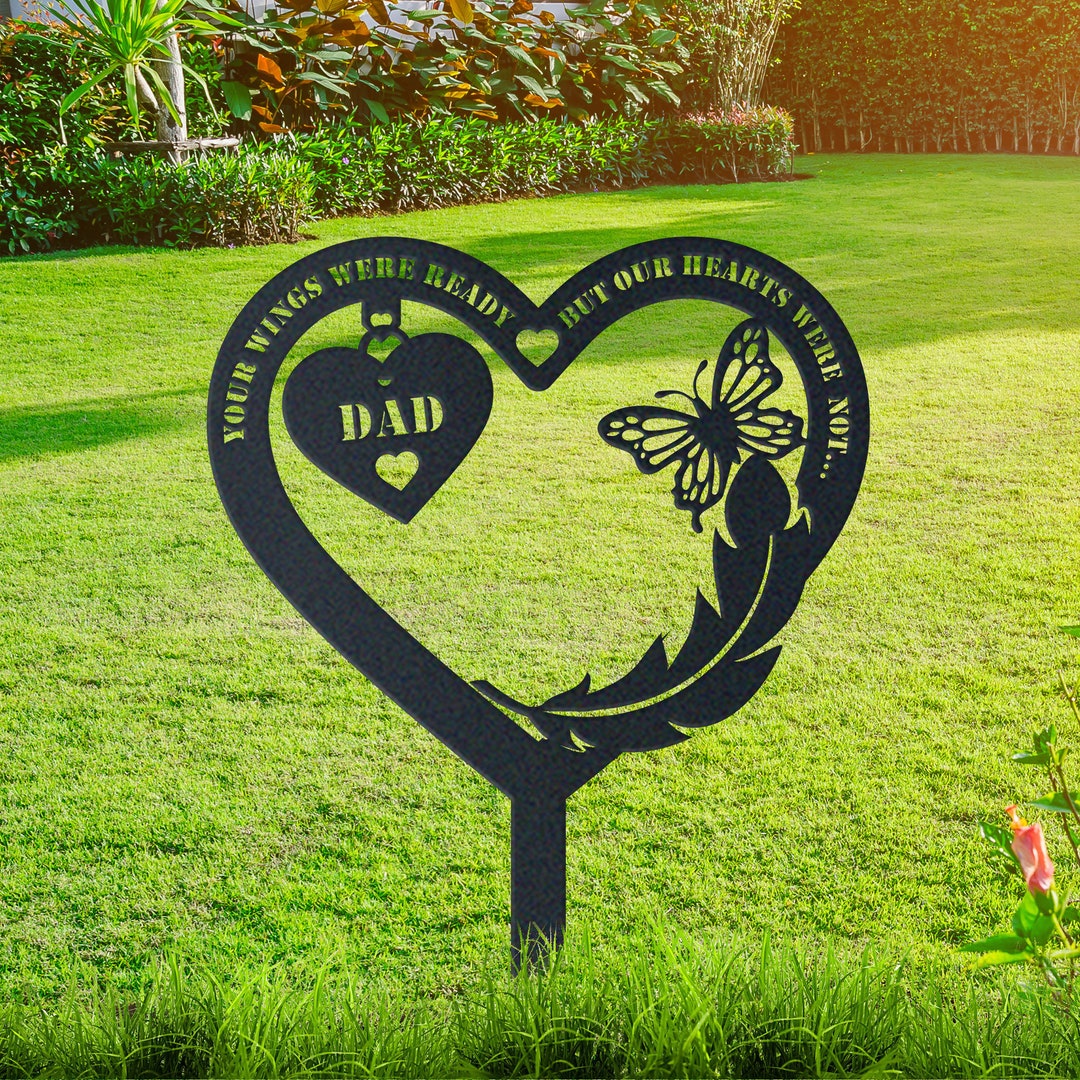 Personalized Metal Garden Stake for Parents, Durable Memorial Marker ...
