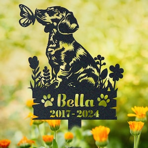 Personalized Memorial Metal Garden Stake, Custom Dachshund Loss Tribute, Dog Sympathy Gift, Pet Loss Gift