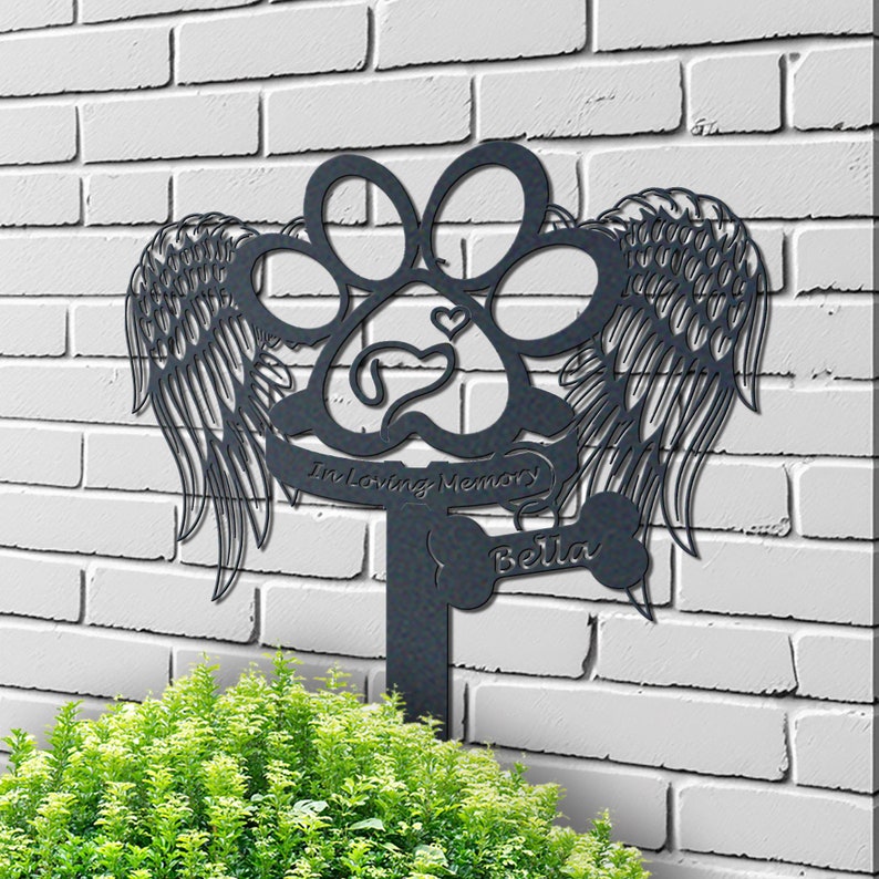 Custom Dog Memorial Garden Stake, Metal Yard Art, Dog Memorial Gift