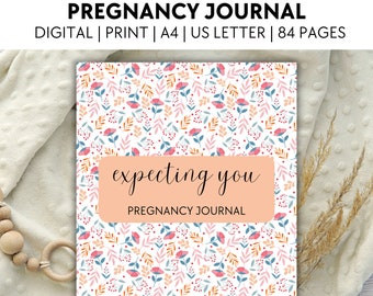 journal de grossesse | planificateur de grossesse | journal de grossesse | tomber sur bébé | cadeau de nouvelle maman | journal de fleurs