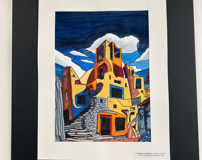Homes in Guanajuato. Print of artwork. Acuarela de la serie "Homes in...(ciudades del mundo)"
