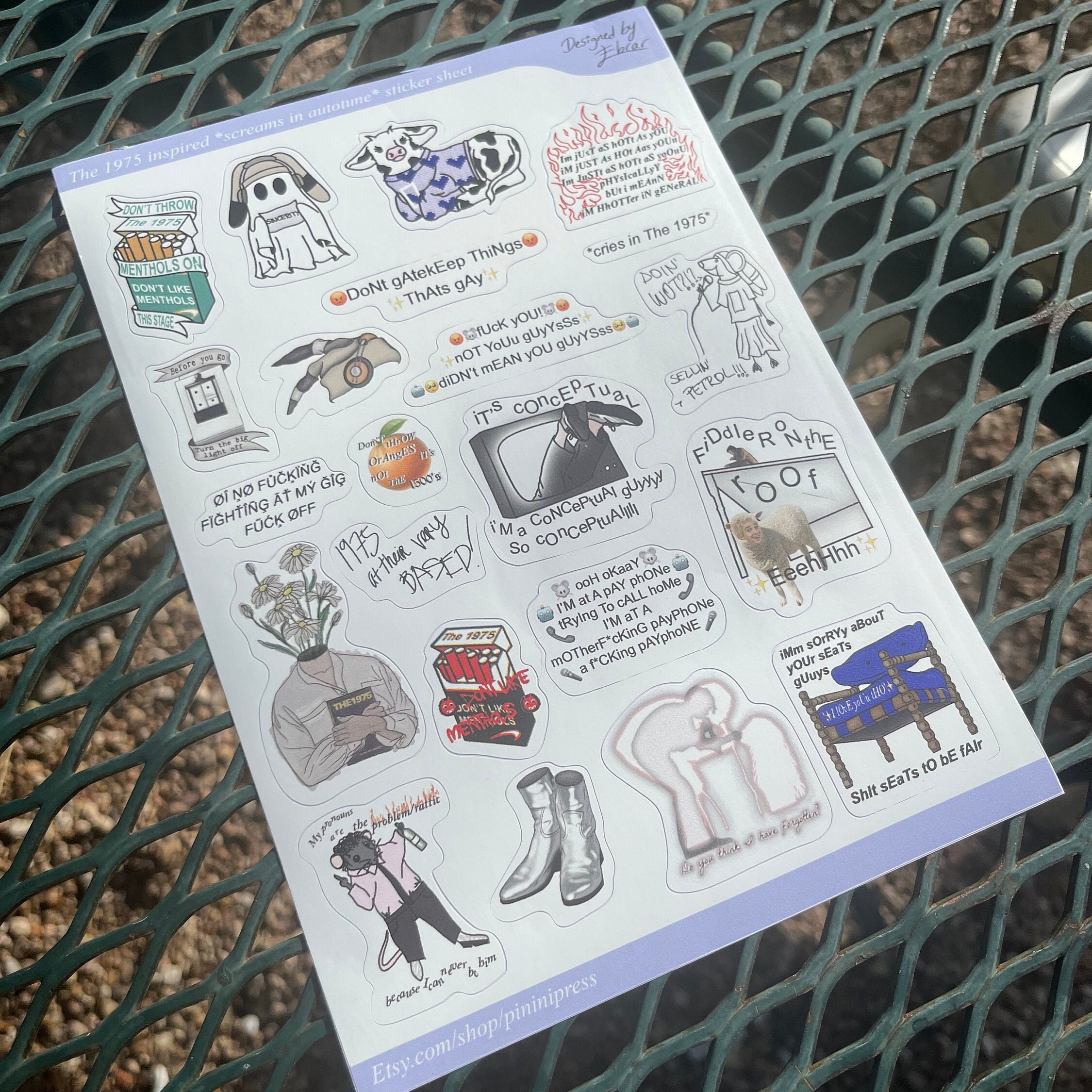 The 1975 At Their Very Best Tour Sticker Sheet | concert meme Matty Healy journal laptop decal A5 waterproof collectible fan made merch