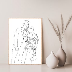 Custom line Drawing | Line Art | Digital Download | Line Illustration | Custom Gift | Anniversary Gift | Couple Line art | Custom portrait