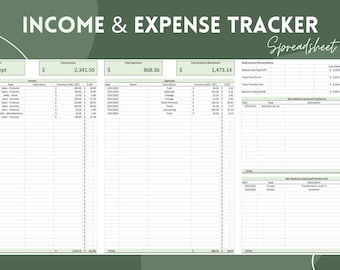 The Income & Expense Tracker Spreadsheet for Excel and Google Sheets, Business Activity Statement and Invoice Template