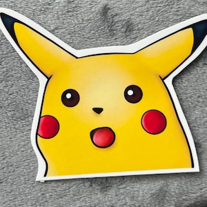 Memesticker Pikachu geschokt gezicht