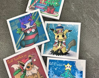 Christmas Mimikyu Card 5 X 5 - Etsy