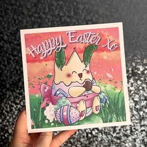 Tarjeta de Togepi con forma de conejo de Pascua, 5 x 5 pulgadas