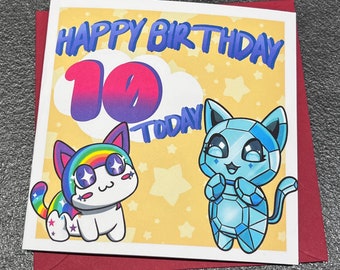 Aphmau meemeows Rainbow Gem Birhtday Card