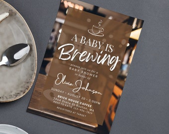 Invito per baby shower a tema caffetteria (download digitale)