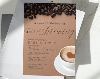 Invito per baby shower a tema chicchi di caffè (modello Canvas PRO)