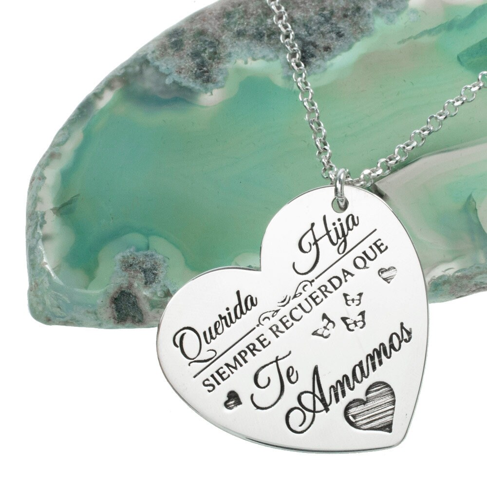 Heart Necklace Engraved With Custom Design of 1st Law Silver, Engraved Silver  Heart Pendant - Etsy