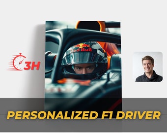 Personalized F1 Driver Photo Edit: Racing Gift (Digital Download)