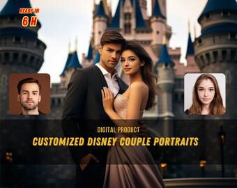 Custom Couple Portrait: Glamour Princess and Prince Edit (Digital Download)