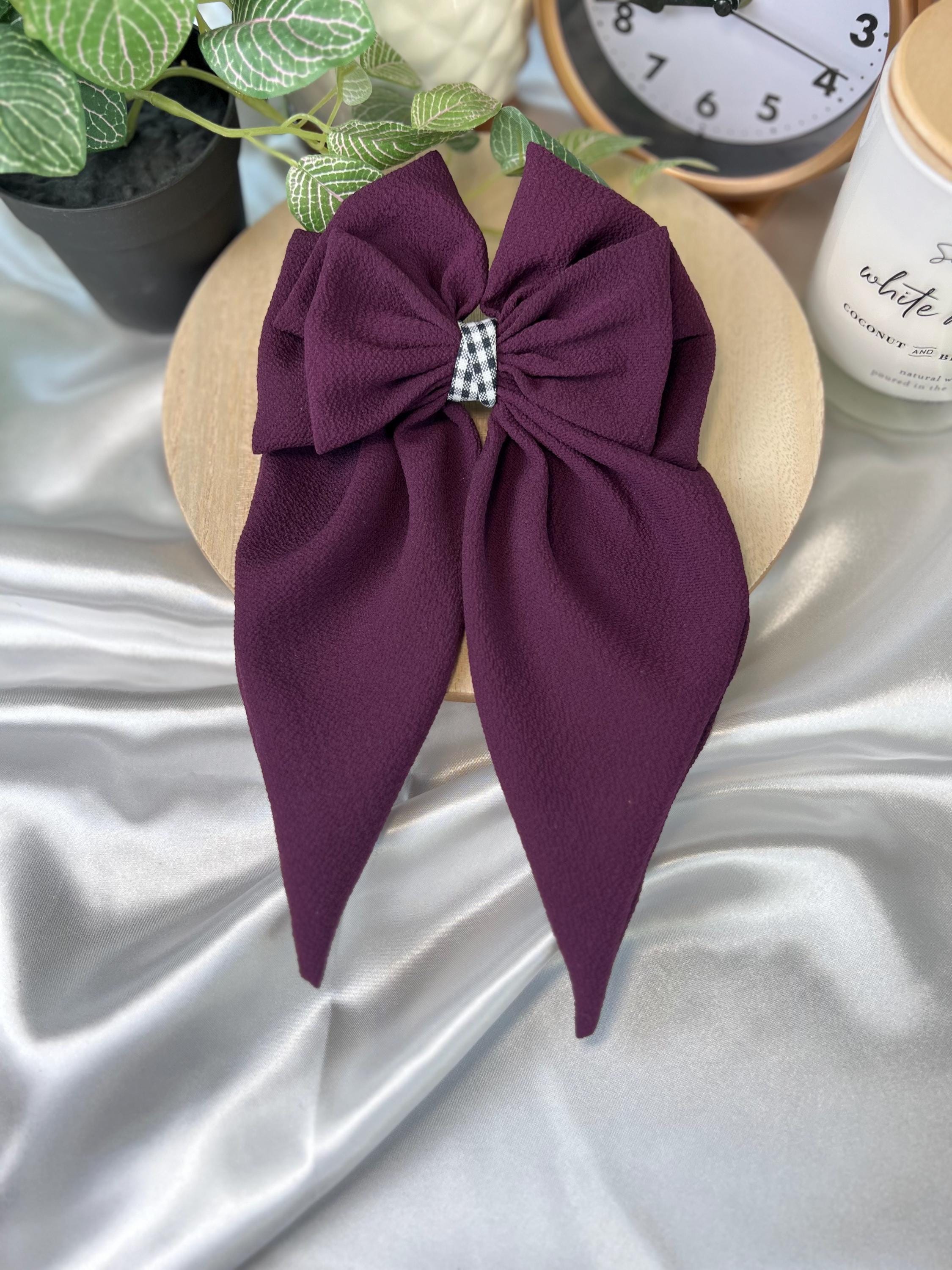 【新品】PRADA バーガンディ ベルベット ヘアピン パープル 新品】PRADA バーガンディ ベルベット ヘアピン パープル