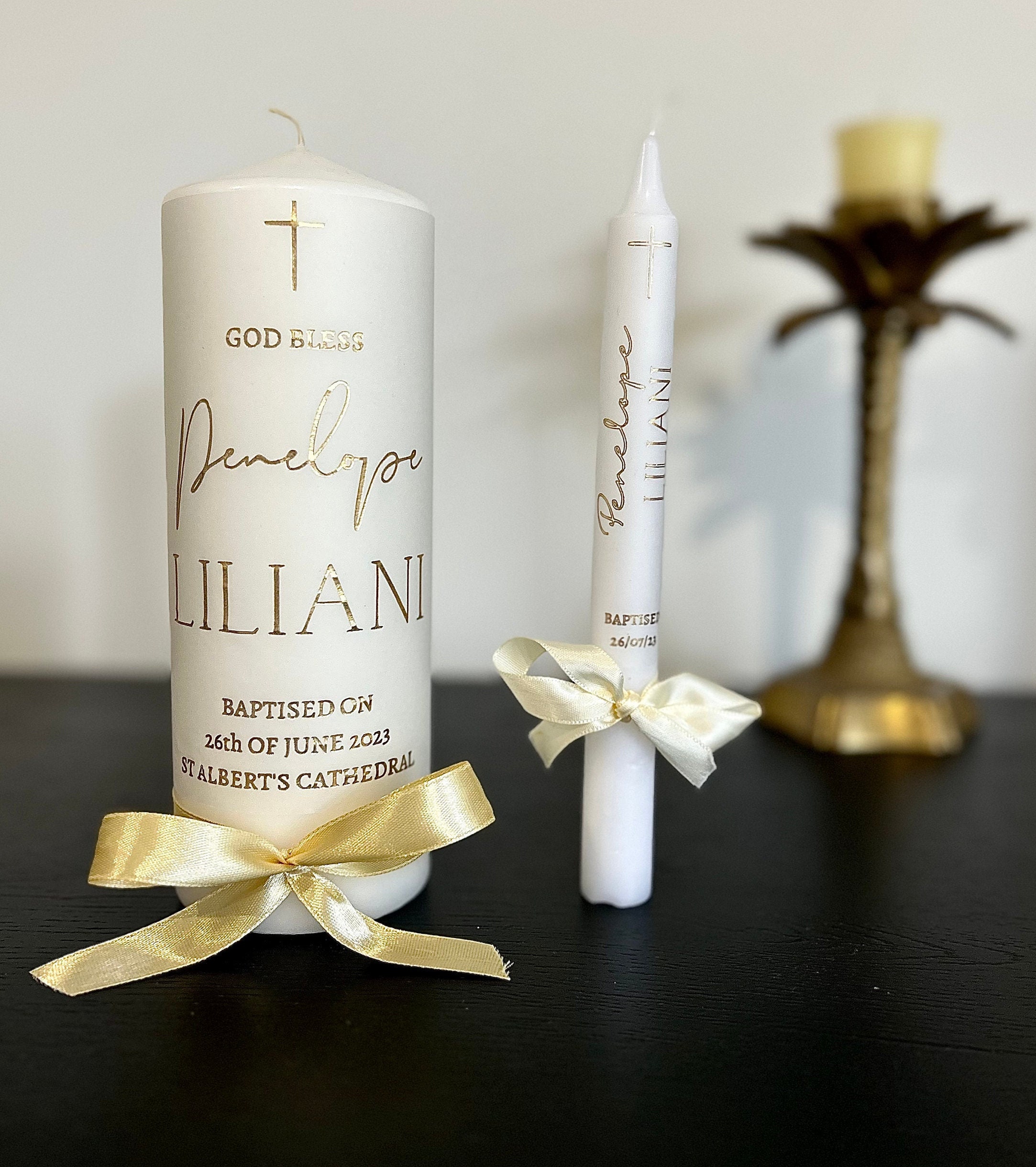 Personalised Decorative Pillar Candle Etsy