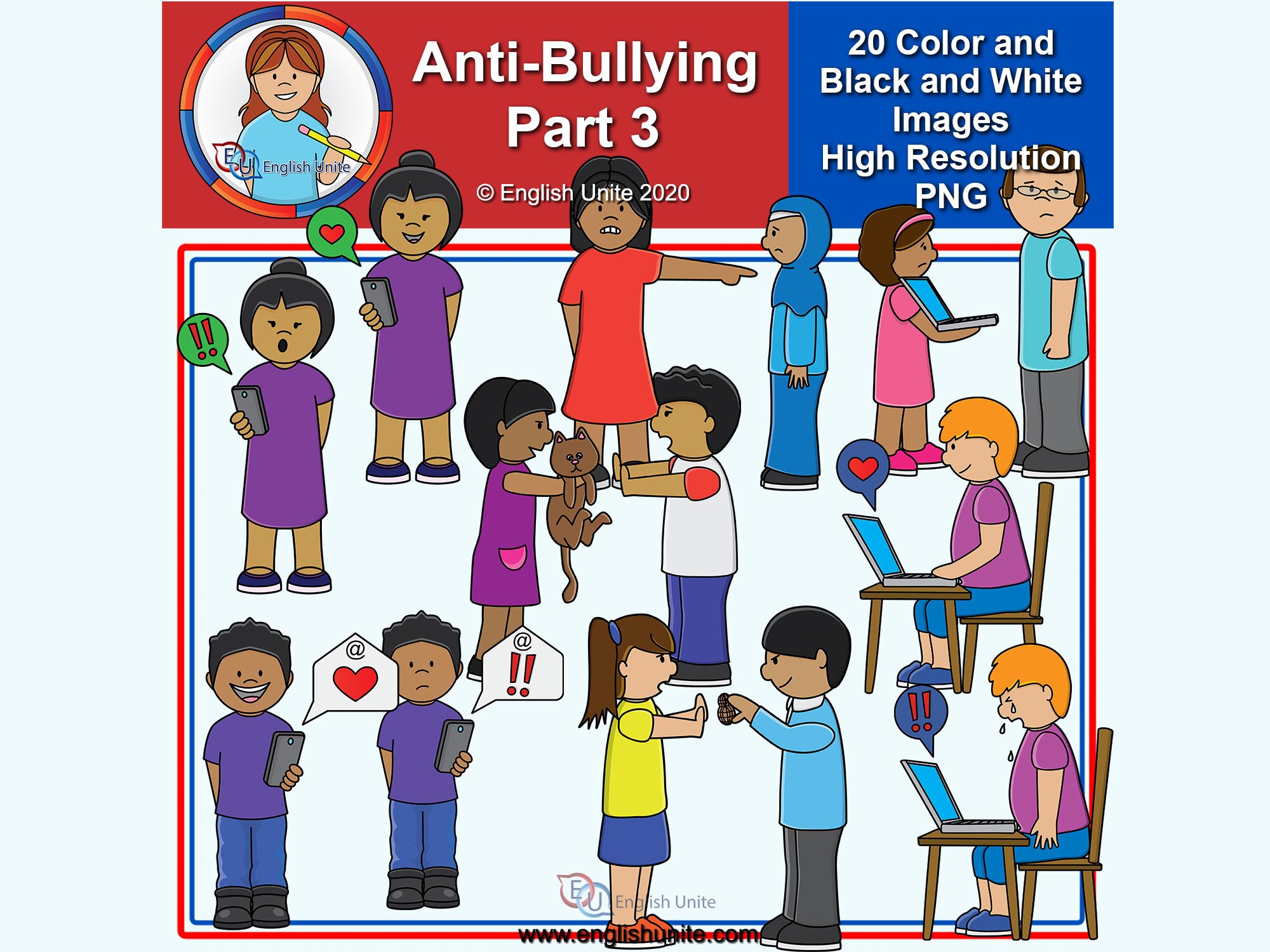 Clip Art Anti-bully Part 3 cyber/allergy Educational 