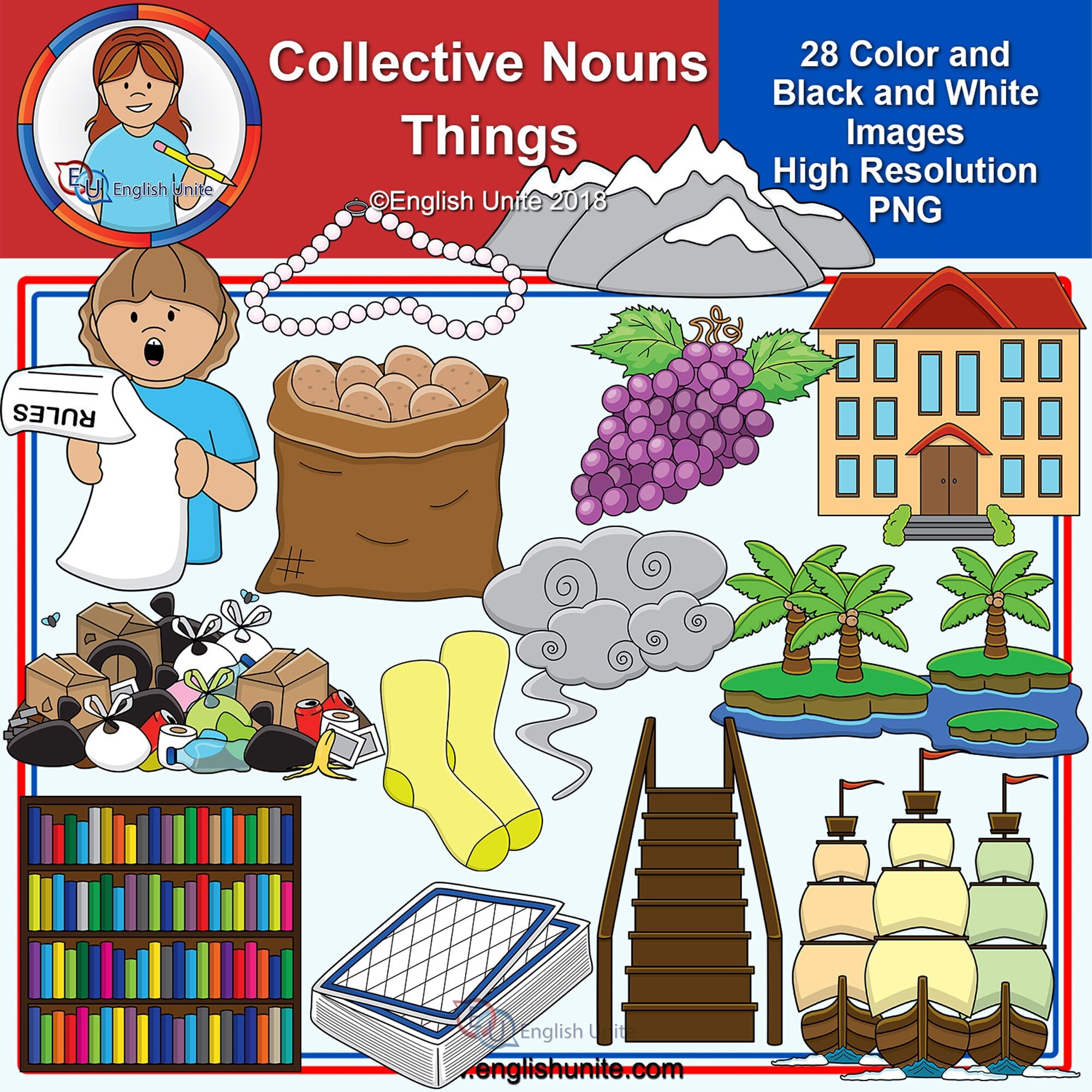 Clip Art Collective Nouns Pack 2 Things Educational - Etsy