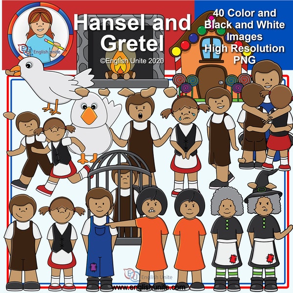 Clip Art - Hansel and Gretel - Fairy Tale Graphics for Teachers, Curriculum Developers, and Hand-Crafted Goods