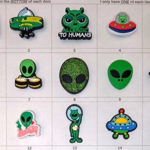 Alien Shoe Charm, Clog Pin, Space Accessory
