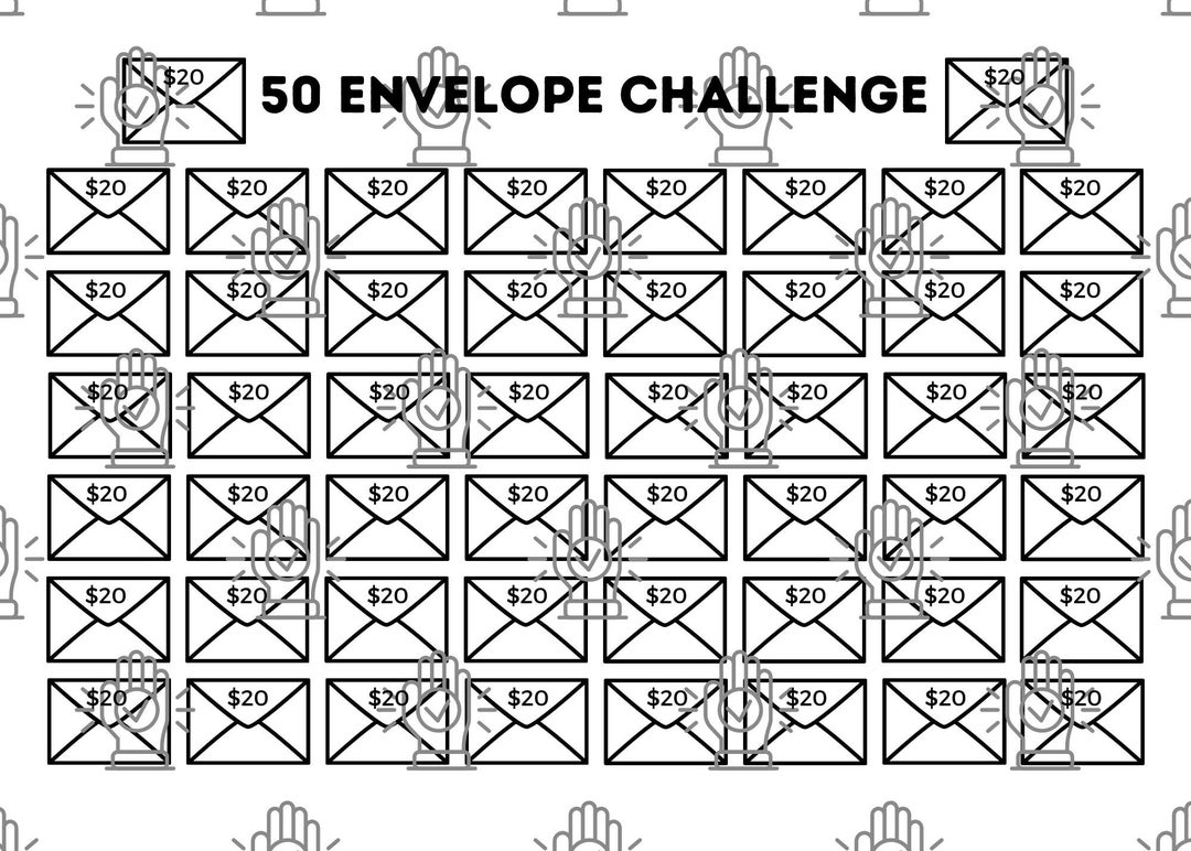 50 Envelope Money Saving Challenge Etsy