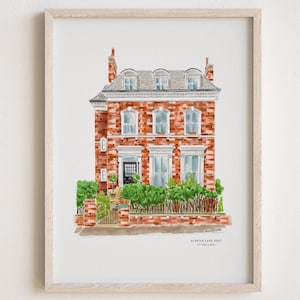 Aangepast huisportret, huisschilderij, huisportret, aquarel huisschilderij, Valentijnsdagcadeau, cadeau nieuw huis, gepersonaliseerd kunstwerk