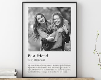 Custom Best Friend Photo Print, Personalized Quote Gift, CP1