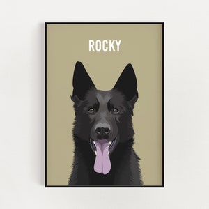 Custom Pet Portrait, Personalised Dog Illustration, Dog Cat Wall Art, Hand Drawn Pet, Pet Memorial Ideas, Digital, Christmas Gift, Pet Art