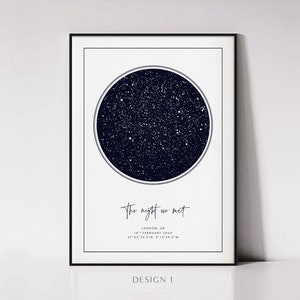 Impressão de mapa estelar personalizado, presente personalizado para data especial, presente de aniversário de casamento, estrelas acima por data, pôster do céu noturno, mapa de aniversário de estrelas