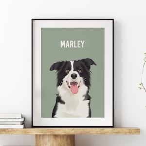 Custom Pet Portrait, Personalised Dog Illustration, Dog Cat Wall Art, Hand Drawn Pet, Pet Memorial Ideas, Digital, Christmas Gift, Pet Art