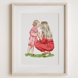 Mothers Day Gift, Watercolor Portrait, Mum Mummy Gift, Gift for Nan Nana, Grandmother Gift, Gift from Daughter, Nanny Gift, 1st Mothers Day image 1