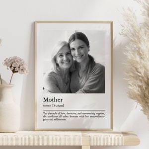 Custom Mother Gift, Personalised Mum Print, Mom Photo Poster, Mother's Day Gift from Kids, Definition Quote Wall Art, Presents for Mum