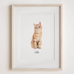 Minimalistisch aangepast portret, handgetekende huisdier schilderij, gepersonaliseerd kerstcadeau voor kattenmoeder, kitty muur kunst kinderkamer decor, kat hond aandenken