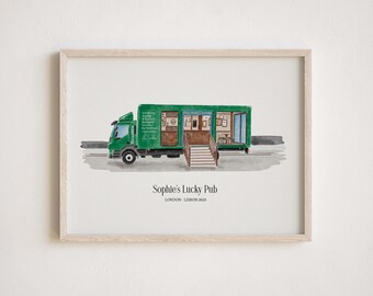 Custom Watercolor Store Painting, Storefront Drawing From Photo, Commercial Building Art, Restaurant Print, Boutique, Bar Illustration