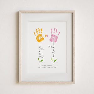 Impresión de huellas del Día del Padre, Regalo personalizado para papá, Cumpleaños de papá, Regalo del abuelo de los nietos, Regalo artesanal de bricolaje para niños para papá