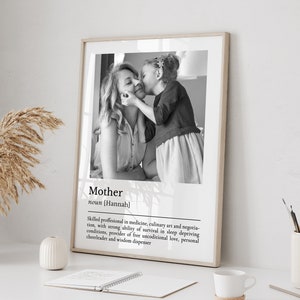 Custom Mother Gift, Personalised Mum Print, Mom Photo Poster, Mother's Day Gift from Kids, Definition Quote Wall Art, Presents for Mum image 3